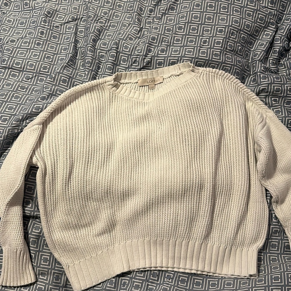 Loft crop white sweater